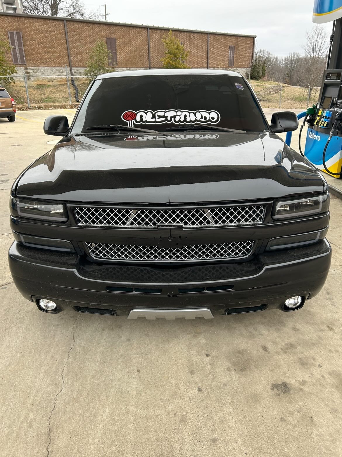 Red/white letters windshield decal